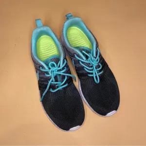 🛍️ Nike Black Grey Gradient Mint Splatter Heel Roshe One Sneakers Shoes Size 6