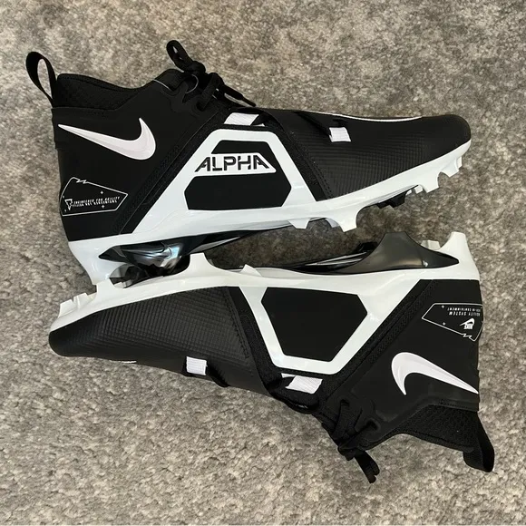 🔴 Nike Shoes Size 12.5 Alpha Menace Pro 3 Mid Football Cleats Men's Black