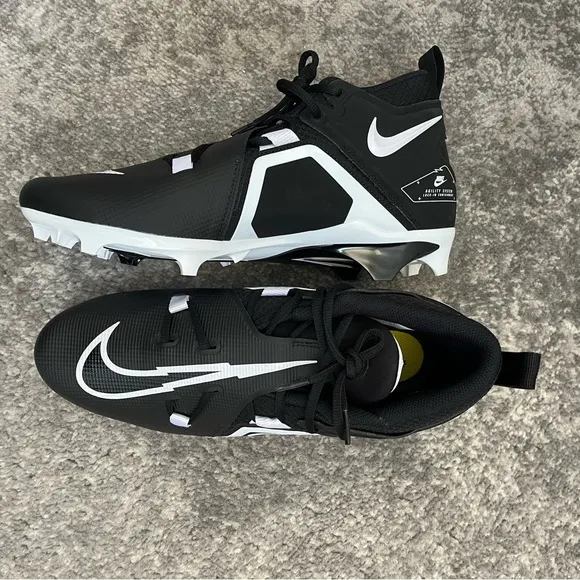 🔴 Nike Shoes Size 12.5 Alpha Menace Pro 3 Mid Football Cleats Men's Black