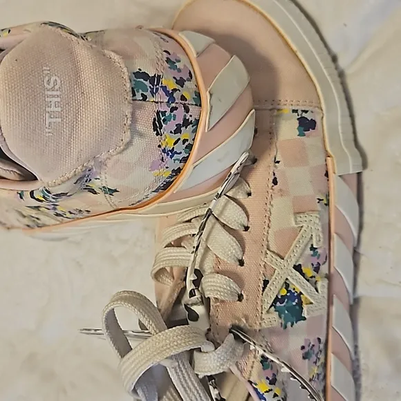 💜 Off White Virgil Abloh Vulcanized Canvas Tennis Checkerd Shoes Sneakers 👟