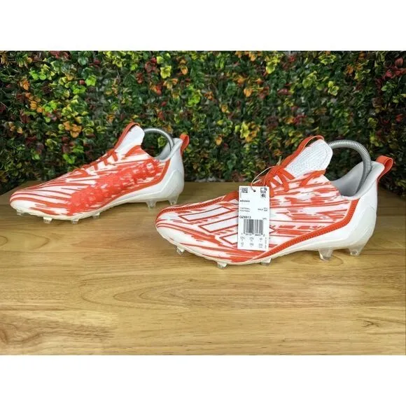 13 Adidas Adizero Primeknit‎ Football Cleats Shoes Orange White Mens 13 NEW NWT
