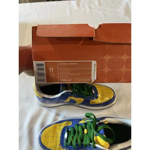 2006 Nike Air Force 1 Premium Brazil World Cup w/ Unopened Cards &amp; Box Size 11