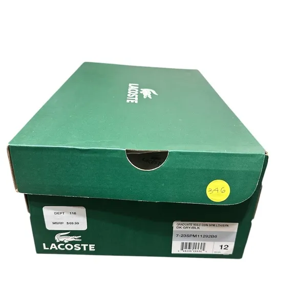 346. 🐊 Lacoste graduate lace up tennis shoes size 12