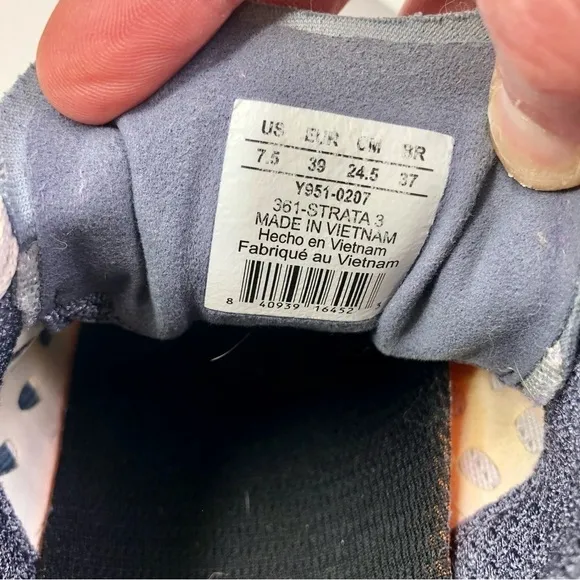 361 degrees Strata 3 sneakers running shoes light grey 7.5