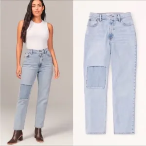 ABERCROMBIE Curve Love Ultra High Rise Ankle Straight Jeans