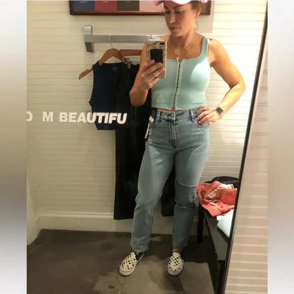 ABERCROMBIE Curve Love Ultra High Rise Ankle Straight Jeans