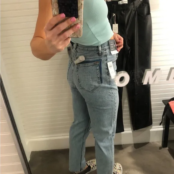 ABERCROMBIE Curve Love Ultra High Rise Ankle Straight Jeans