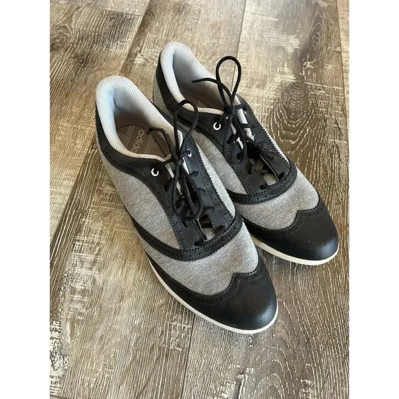 Adidas Adicross Sz 8.5 M - Gray Black Wingtip Spikeless Golf Cleats Shoes 099028