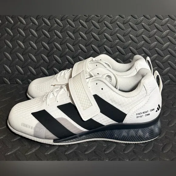 Adidas Adipower Weightlifting 3 White Black Gym Training Shoes Mens Size 10.5