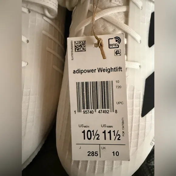 Adidas Adipower Weightlifting 3 White Black Gym Training Shoes Mens Size 10.5
