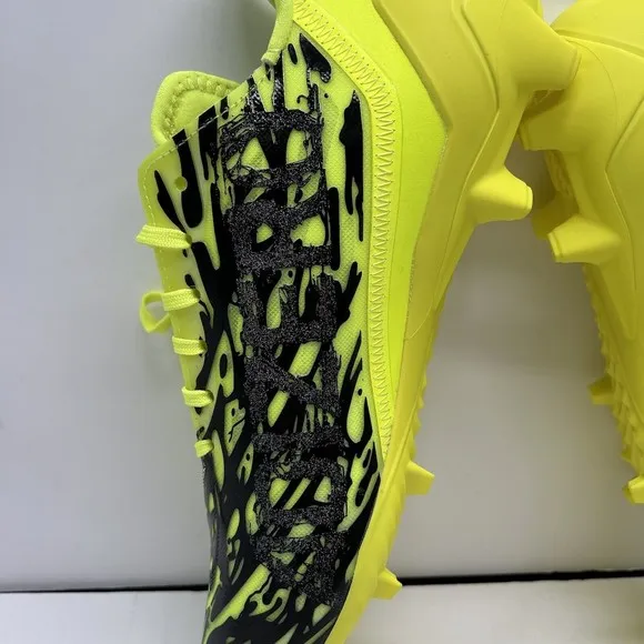 Adidas Adizero 12.0 Poison Cleats Mens 13.5 Shoes Athletic Football Yellow Skull