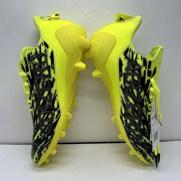 Adidas Adizero 12.0 Poison Cleats Mens 13.5 Shoes Athletic Football Yellow Skull
