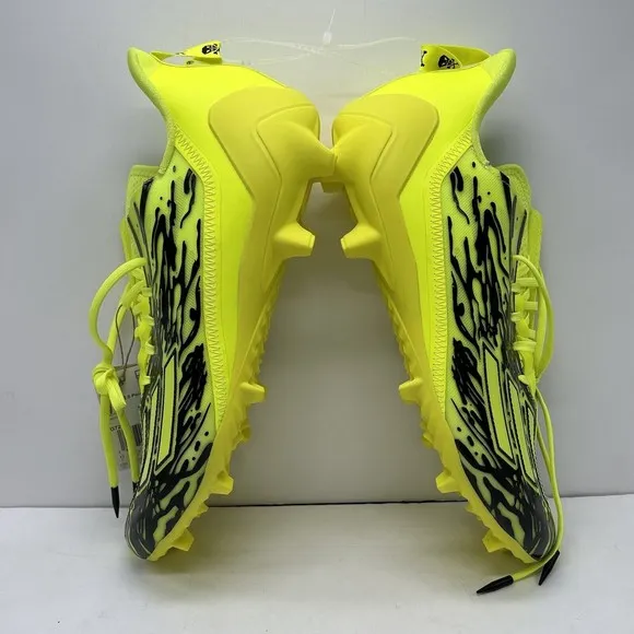 Adidas Adizero 12.0 Poison Cleats Mens 13.5 Shoes Athletic Football Yellow Skull