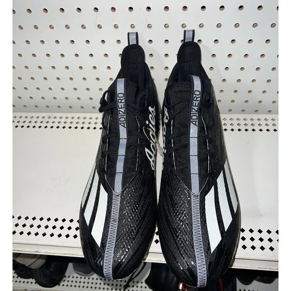 Adidas AdiZero 12.0 Texas A&amp;M PE Mens Football Cleats Size 15 Black White HQ6423