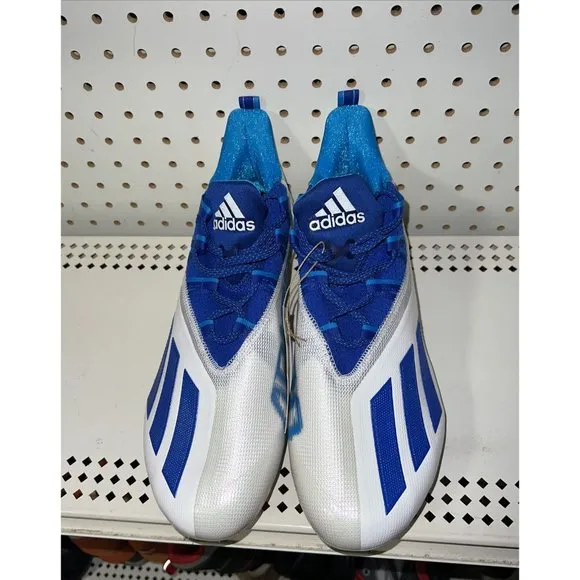 Adidas Adizero 2021 Mens Football Cleats Size 12.5 White Blue FZ0766