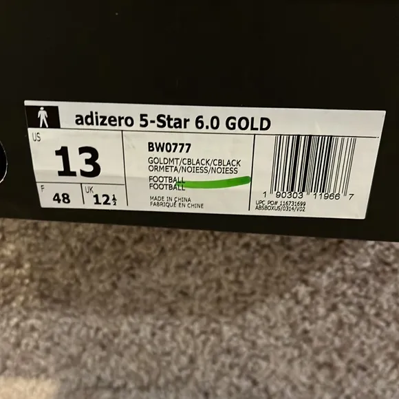 Adidas Adizero 5 Star 6.0 Gold Soccer Cleats Shoes new BW077 Mens size 13