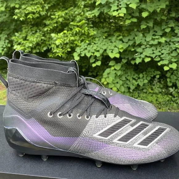 Adidas Adizero 8.0 SK‎ Black Purple Silver Football Cleats Mens Size 15 D97030