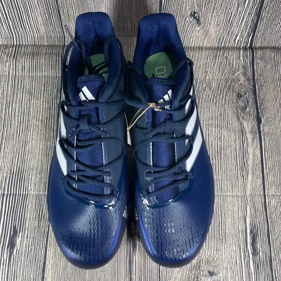 Adidas Adizero Afterburner 8 Baseball Cleats Navy Blue/White Mens metal H00978