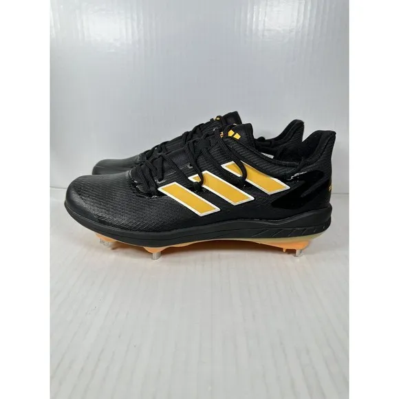 adidas Adizero Afterburner 8 Black Yellow Baseball Cleats Men’s Size 12.5 H00974