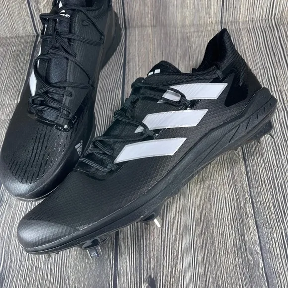 Adidas Adizero Afterburner 8 Black/White Metal Baseball Cleats Mens 11.5 FZ4217