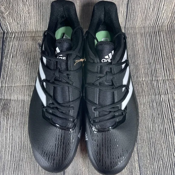 Adidas Adizero Afterburner 8 Black/White Metal Baseball Cleats Mens 11.5 FZ4217