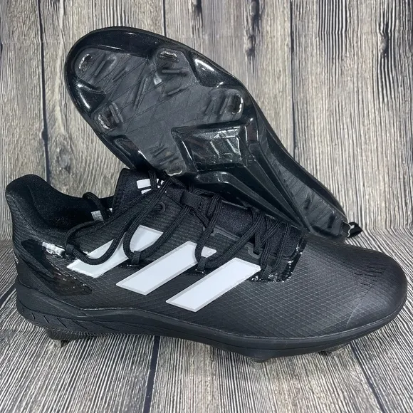 Adidas Adizero Afterburner 8 Black/White Metal Baseball Cleats Mens 11.5 FZ4217