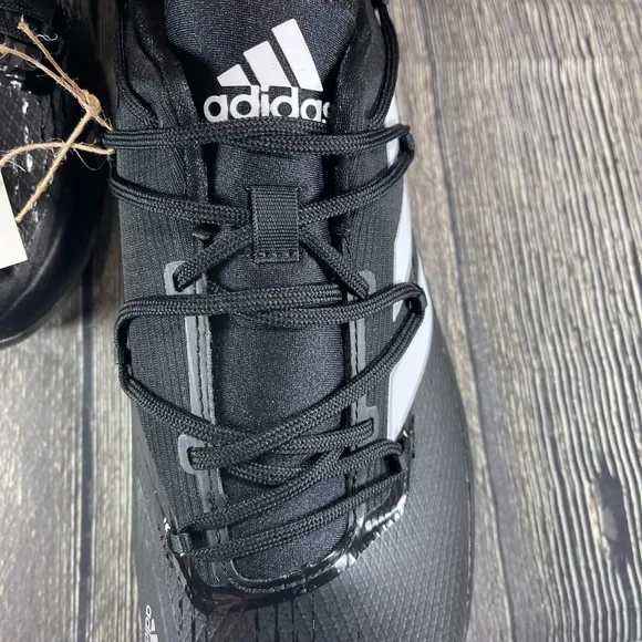 Adidas Adizero Afterburner 8 Black/White Metal Baseball Cleats Mens 11.5 FZ4217