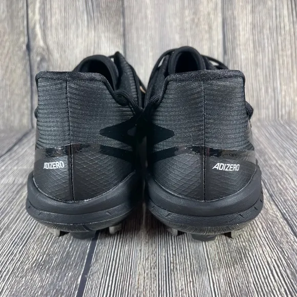 Adidas Adizero Afterburner 8 Black/White Metal Baseball Cleats Mens 11.5 FZ4217