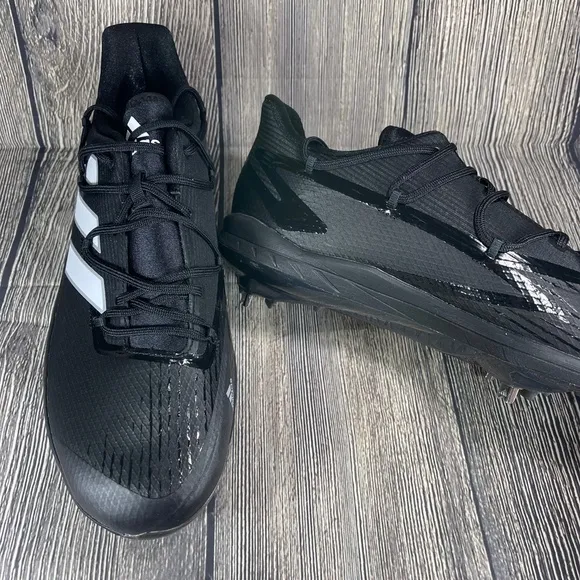 Adidas Adizero Afterburner 8 Black/White Metal Baseball Cleats Mens 11.5 FZ4217
