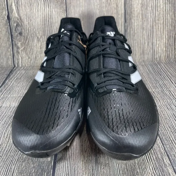 Adidas Adizero Afterburner 8 Black/White Metal Baseball Cleats Mens 11.5 FZ4217