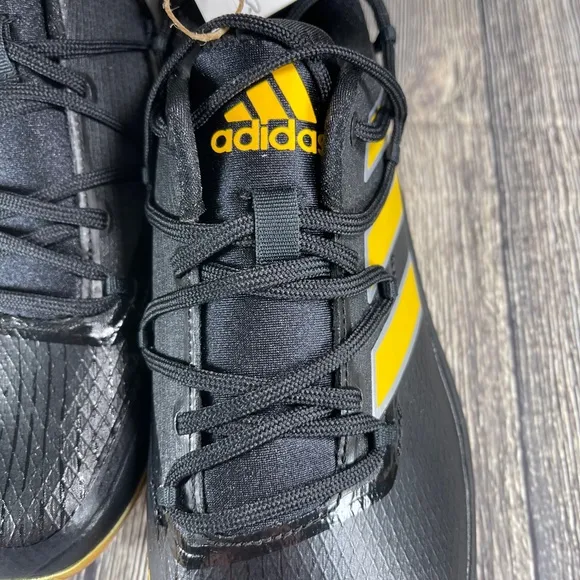 ADIDAS Adizero Afterburner 8 Core Black/Yellow/Silver Baseball Mens H00974
