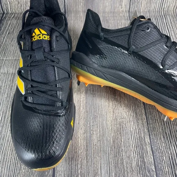 ADIDAS Adizero Afterburner 8 Core Black/Yellow/Silver Baseball Mens H00974