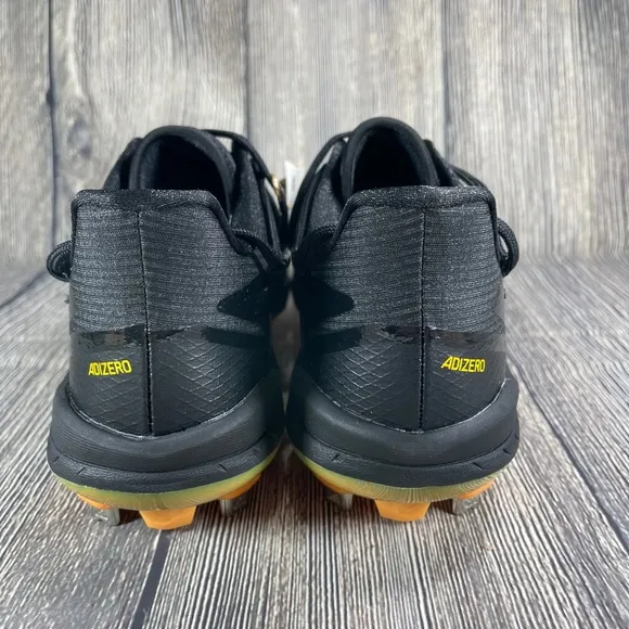ADIDAS Adizero Afterburner 8 Core Black/Yellow/Silver Baseball Mens H00974