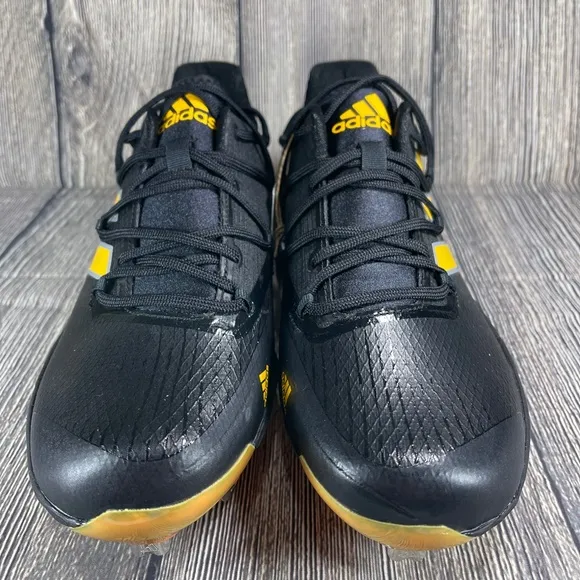 ADIDAS Adizero Afterburner 8 Core Black/Yellow/Silver Baseball Mens H00974