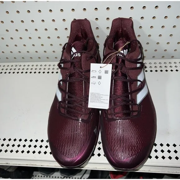 Adidas AdiZero Afterburner 8 Mens Metal Baseball Cleats Size 8.5 Maroon H00977