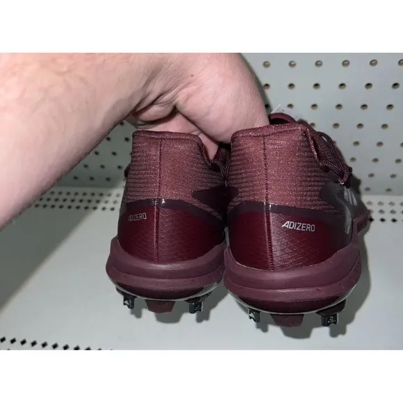 Adidas AdiZero Afterburner 8 Mens Metal Baseball Cleats Size 8.5 Maroon H00977