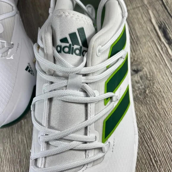 adidas Adizero Afterburner 8 White/Team Dark Green metal baseball Mens H00973