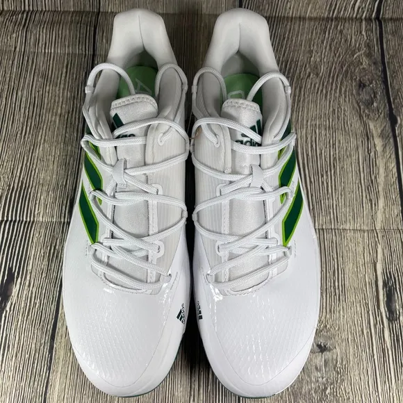 adidas Adizero Afterburner 8 White/Team Dark Green metal baseball Mens H00973