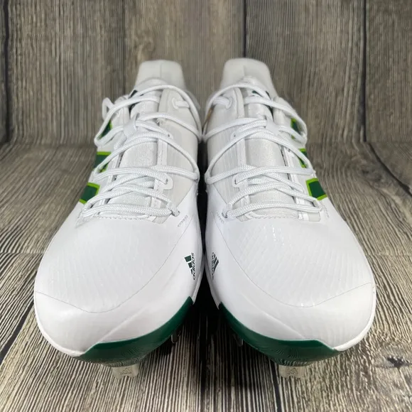 adidas Adizero Afterburner 8 White/Team Dark Green metal baseball Mens H00973