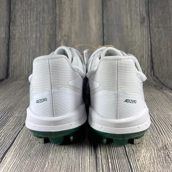 adidas Adizero Afterburner 8 White/Team Dark Green metal baseball Mens H00973