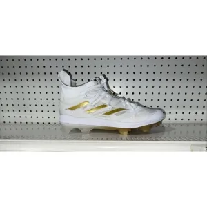 Adidas AdiZero Afterburner NMV TPU Mens Baseball Cleats Size 13 White Gold