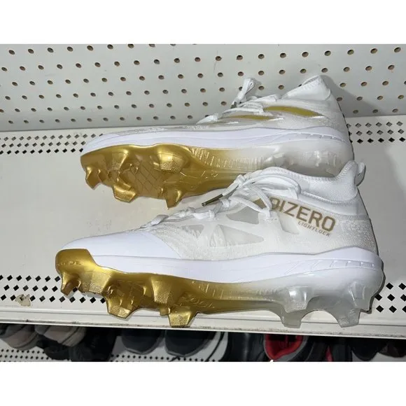 Adidas AdiZero Afterburner NMV TPU Mens Baseball Cleats Size 13 White Gold