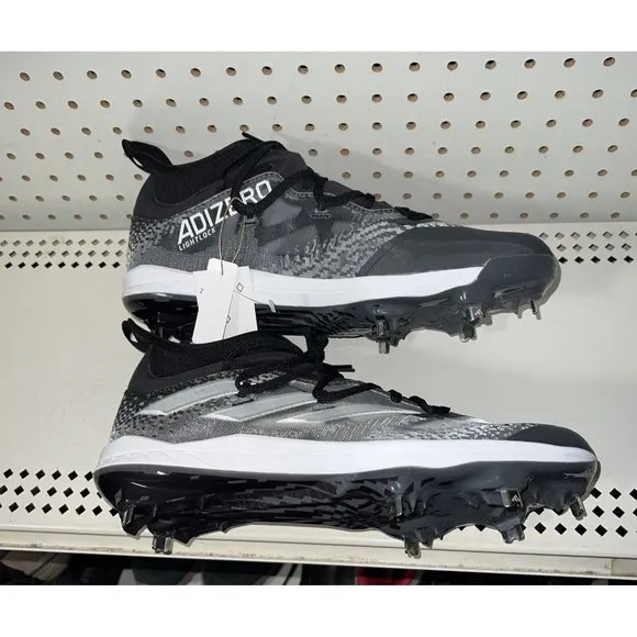 Adidas AdiZero Afterburner NWV Mens Metal Baseball Cleats Size 12 Black Gray
