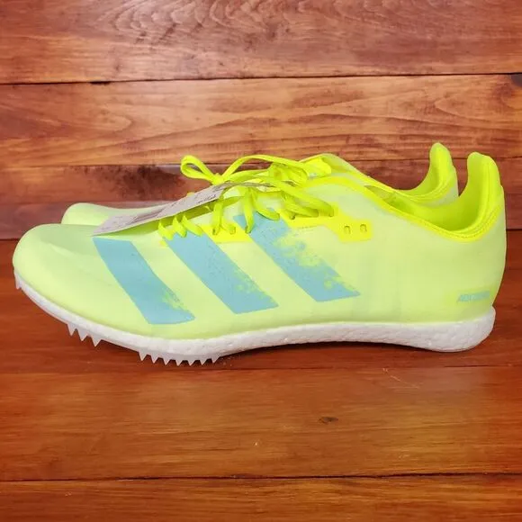 Adidas Adizero Avanti Cleats Men‎ Track &amp; Field Spikes Yellow Volt Lime 10.5 New
