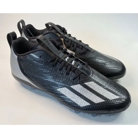 Adidas Adizero Black Gray Spark NFL Football Cleats GV9085 Mens 10 NEW Fast Ship