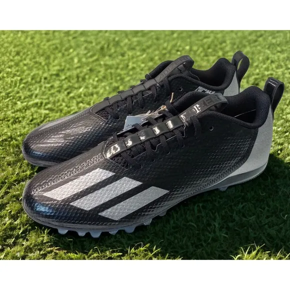 Adidas Adizero Black Gray Spark NFL Football Cleats GV9085 Mens 10 NEW Fast Ship