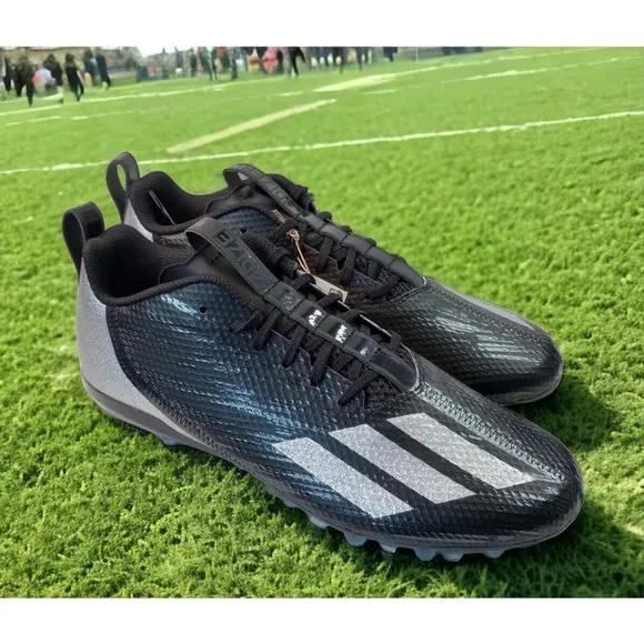 Adidas Adizero Black Gray Spark NFL Football Cleats GV9085 Mens 10 NEW Fast Ship