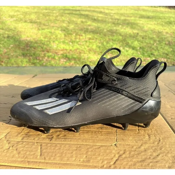Adidas Adizero Burner Men’s Football Cleats – Black/Metallic Silver (Size 14 US)