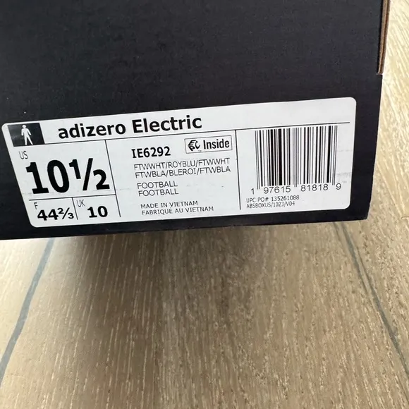 Adidas Adizero Electric Men's White and Blue Cleats