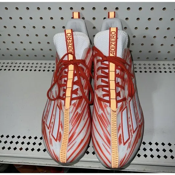 Adidas AdiZero Elite Mens Football Cleats Size 12.5 White Orange HP8748